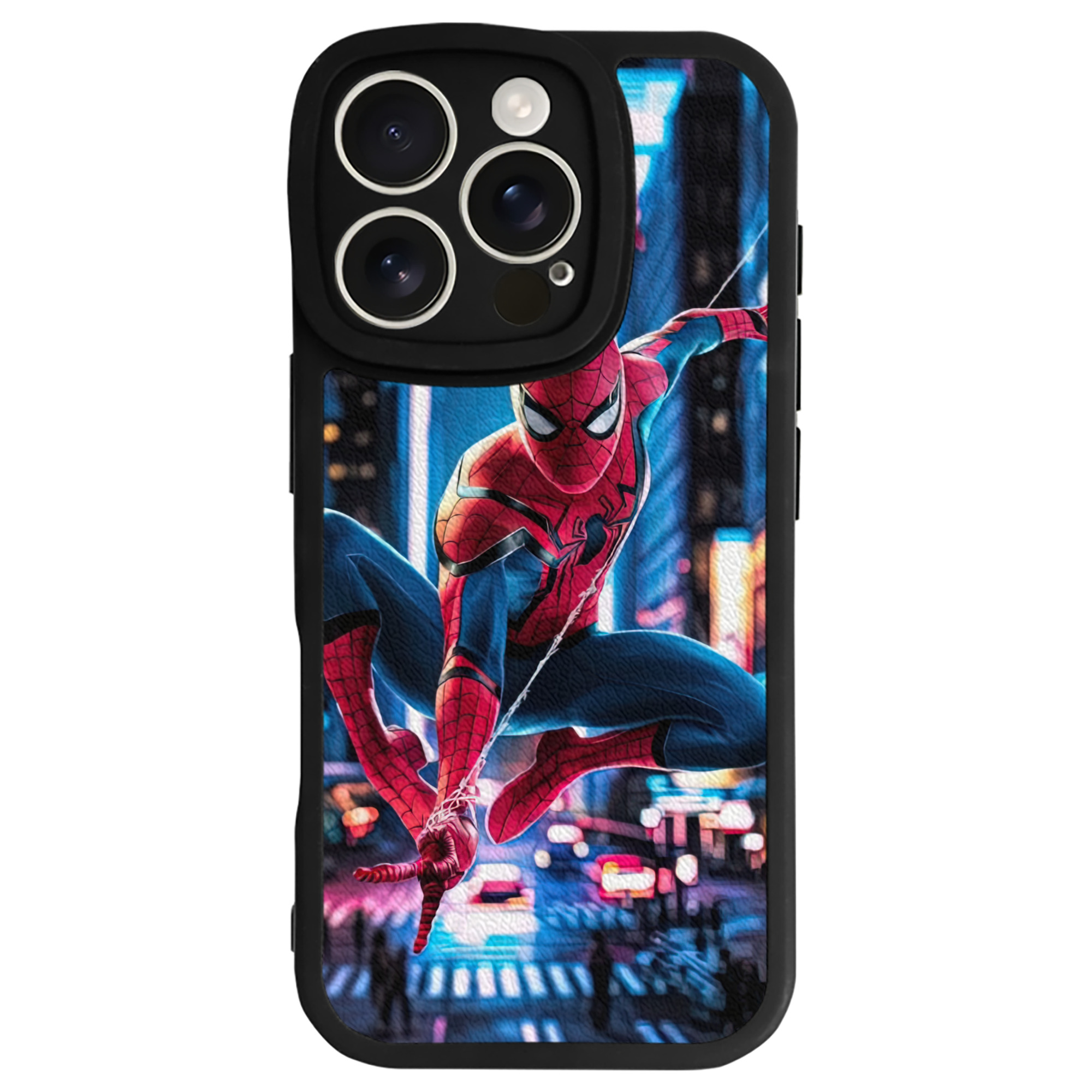 Spider Man スパイダーマン 【iPhone 16シリーズ対応】シリコンスマホケース（レザー調） 材質：シリコン